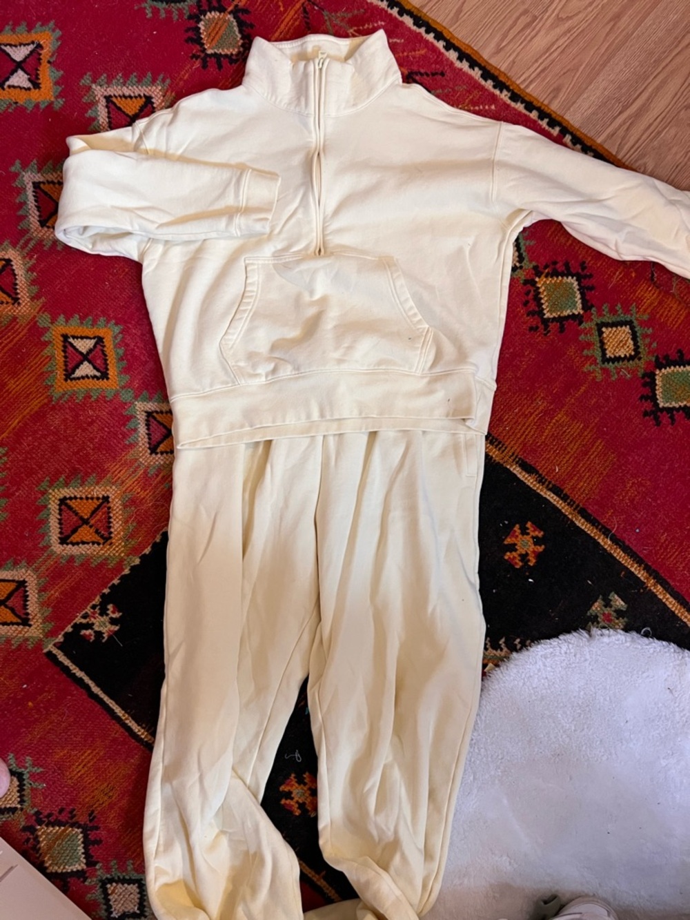 Lands' End butter yellow sweat suit